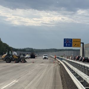 Mittelschutzplanke im Baustellenbereich