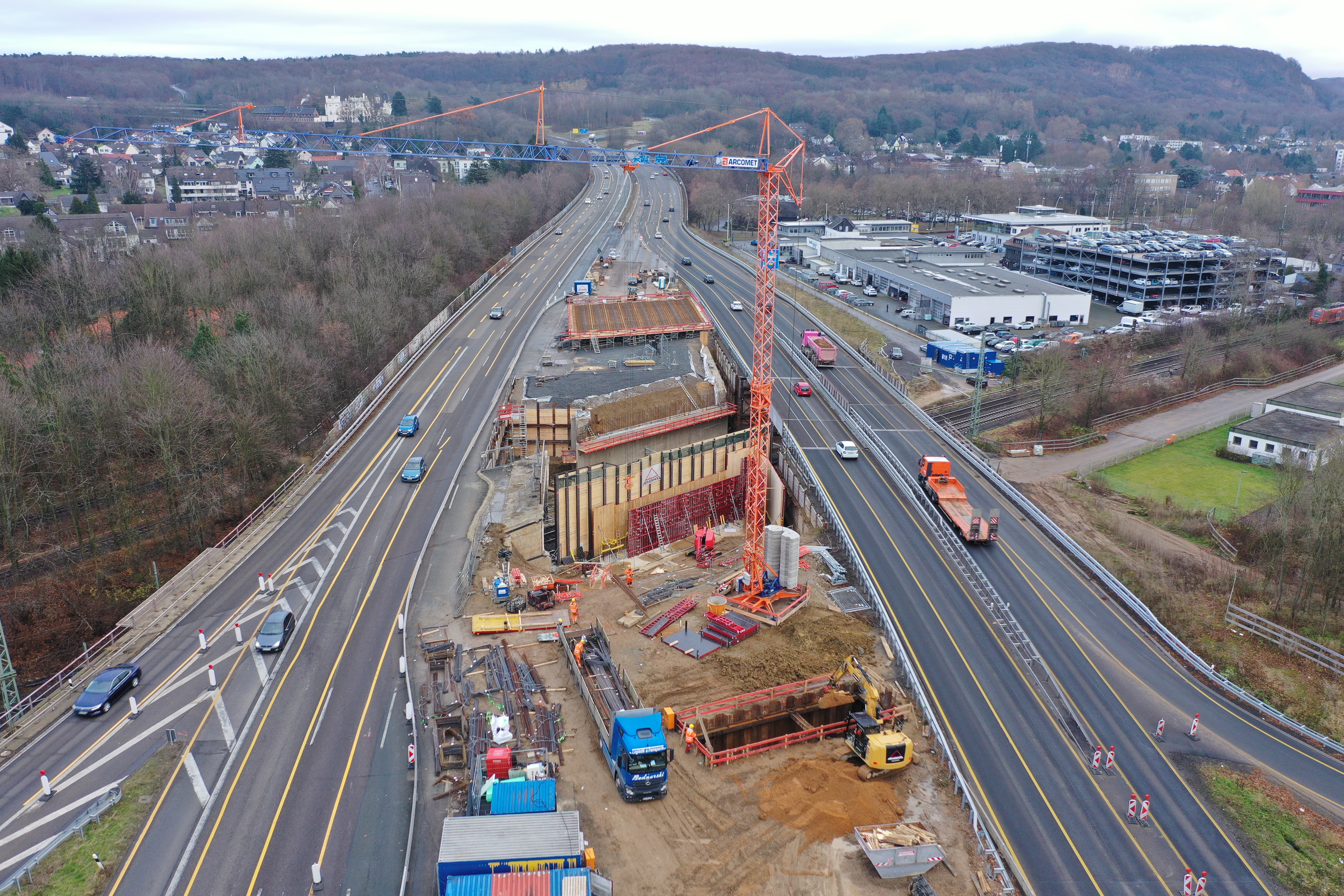 Luftbild in Richtung Ramersdorf, Dezember 2021